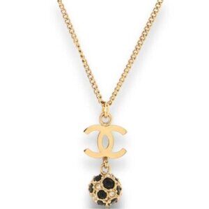 Sale!Like new authentic ChanelCC Drop Pendant Necklace Metal with Crysta…